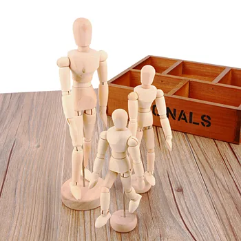 

4.5 5.5 8 INCH Artist Movable Limbs Male Actions figure Toy Wooden Model Mannequin Art Sketch Draw Action Figure Toys For kids