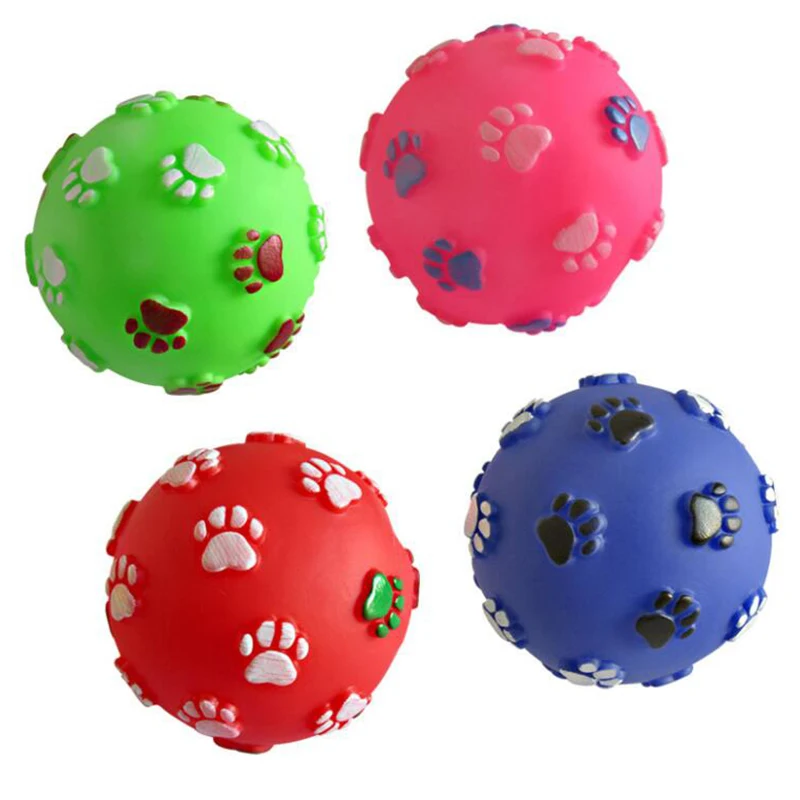Забавная игрушка для собак с принтом в виде мяча, красочные звуковые скрипучие игрушки для собак, кошек, мягкий резиновый звук жевания, интерактивные игрушки в виде мяча