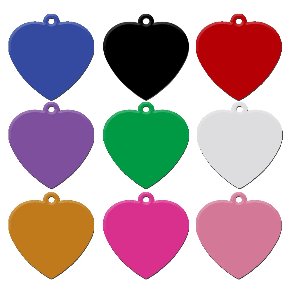 

40 pcs/lot 2 Sides Heart Shape Dog Tag Customs Dog Puppy Name ID Tags Personalized Anti-lost (Don't offer Engrave Service)