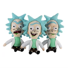 3pcs lot 23cm New Q Version Rick and Morty Plush Toy Mr Meeseeks Rick Thinks happy