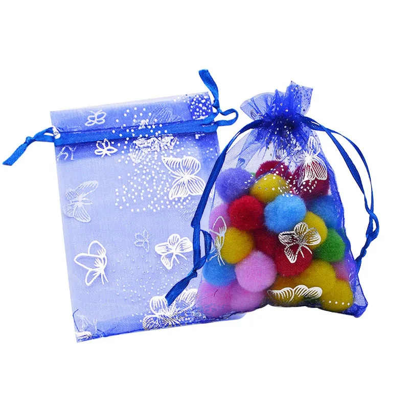 20 шт./партия, разноцветные подарочные мешочки из органзы, упаковка ювелирных изделий, сумки для свадебной вечеринки, украшения для конфет, подарочные сумки и пакеты - Цвет: Royal blue