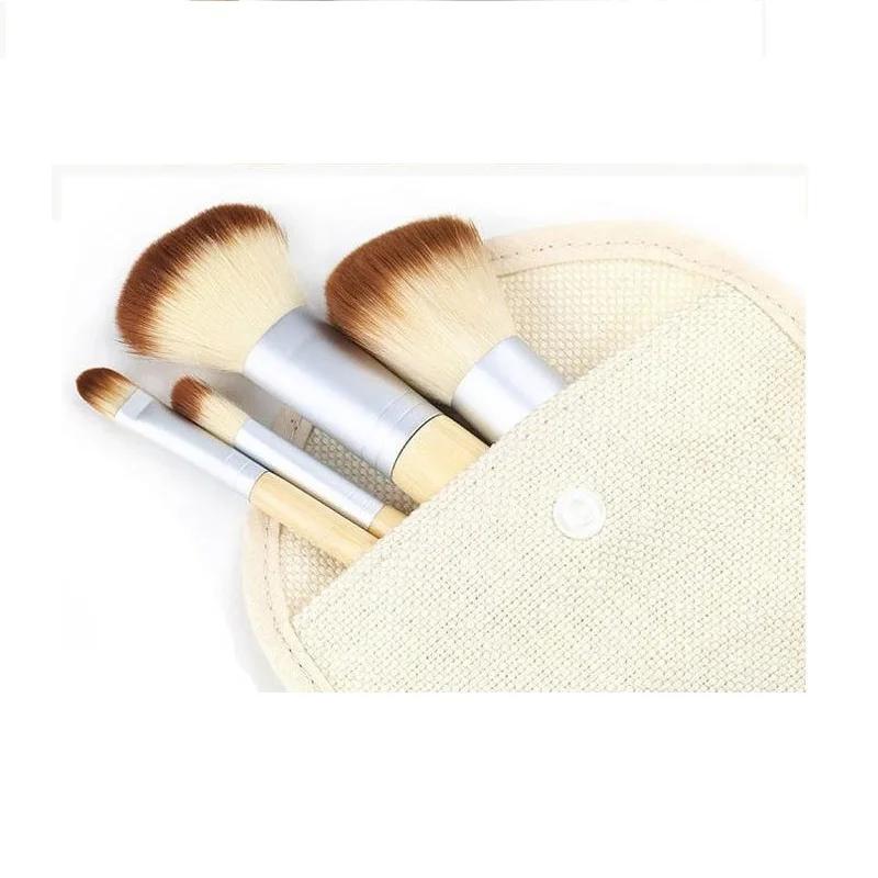 

Professional 1set/4Pcs Brushes Earth-Friendly Bamboo Elaborate Cosmetic Makeup Brush Sets set de brochas de maquillaje