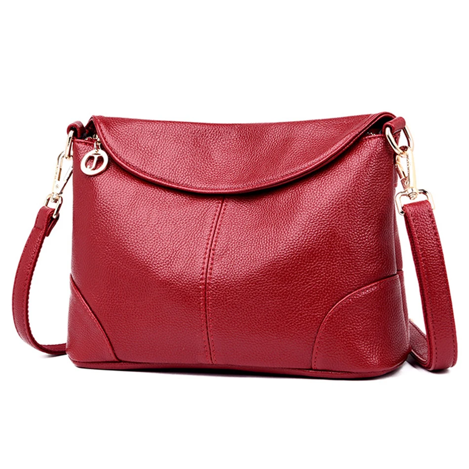 

New Female Messenger Bags Woman Soft Leather Shoulder Bag Sac A Main Femme Casual Ladies Hand Crossbody Bags For Women Flap Bag