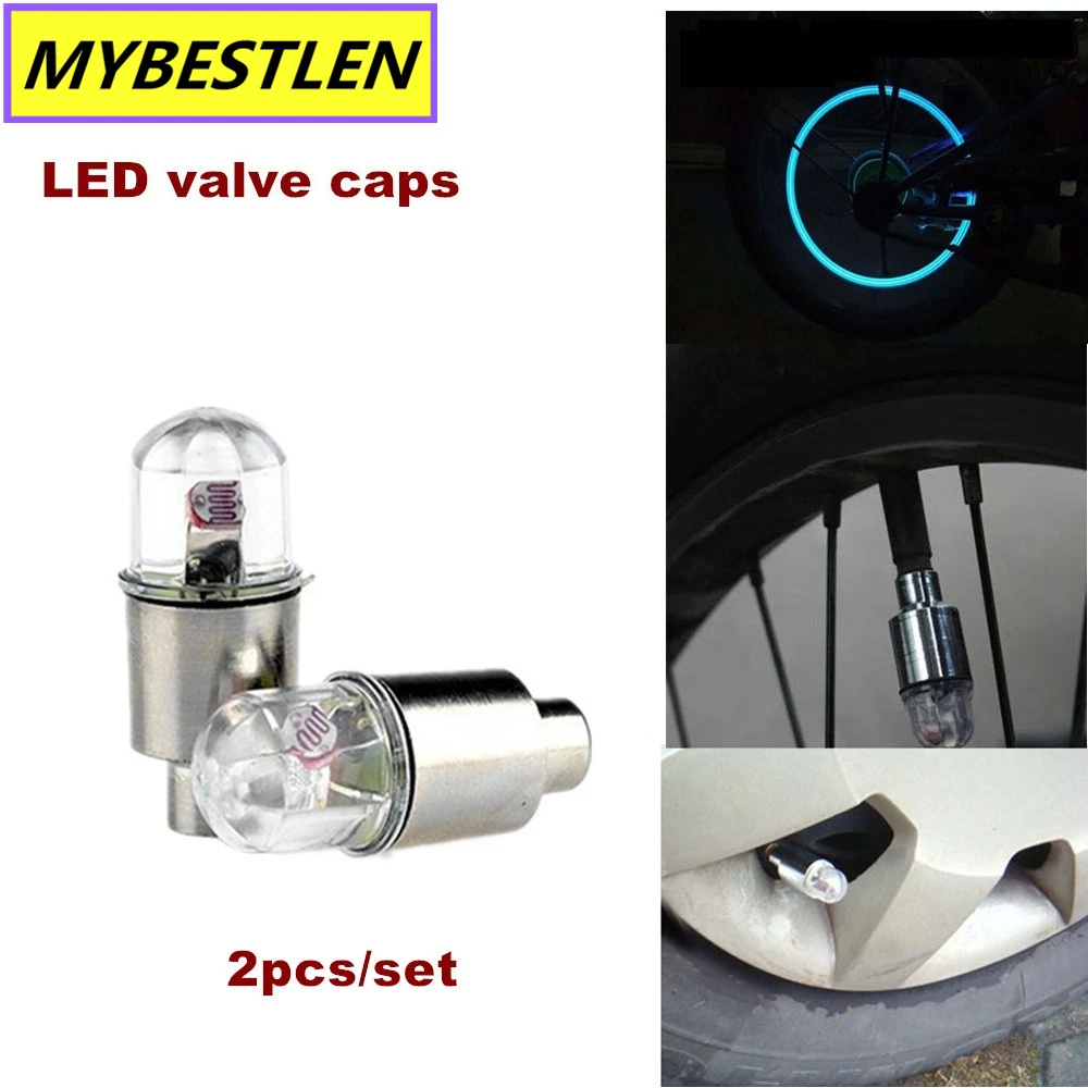 2PCS Universal Firefly Spoke LED Wheel Valve Stem Cap Tire Motion Neon