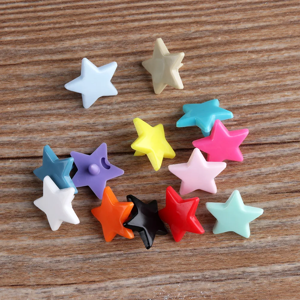 

10set(40pcs) DIY Scrapbooking Star Plastic Fasteners Press Button Snap Buttons Clothes Shirts Sewing Accessories