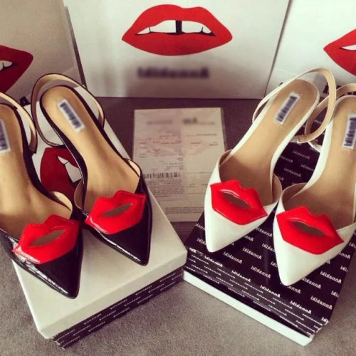 2015 New Fashion red lips annakik women's shoes lipstick pointed toe