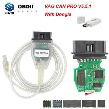 

VAG CAN PRO VCP with Dongle FTDI ATMEGA162 5.5.1 OBD OBD2 Auto Car Diagnostic Tool Scanner Cable for VW/AUDI CAN BUS+UDS+K-line