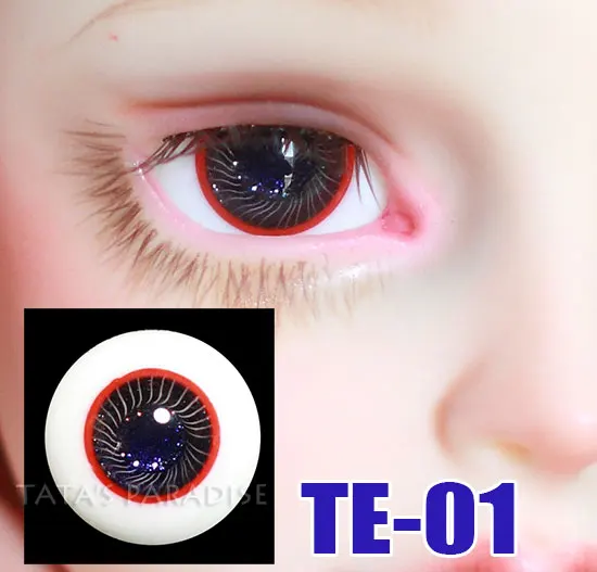14mm 16mm BJD Eyes black pupil shinny red Eyeballs for 1 3 1 4 1 6