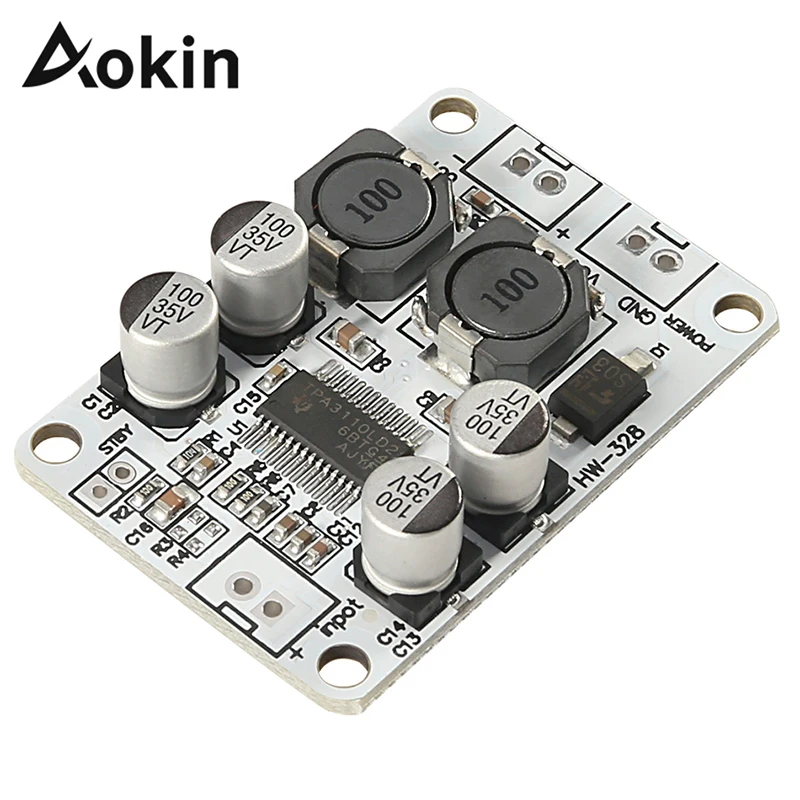 Aokin TPA3110 PBTL Mono Digital Power Amplifier Board 30W Power Amplifier Module Digital Power Amplifier 8~26V DC unisian tpa3110 audio amplifier class d hifi digital amplifier 30w 30w audio amplifier board diy for portable audio system