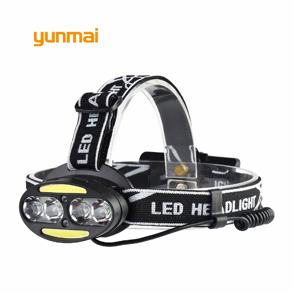 Buy yunmai 9000lm T6 Led Sensor Motion Sensing Headlamp zoom Waterproof Headlight Head Light Lamp Flashlight Torch 18650+battery M24