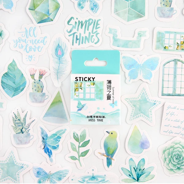 

Winzige 45Pcs/Pack Spring Stickers Vintage Plant Flower Green Adhesive Paper Decorate Bullet Journal Diary Planner Cute Stickers