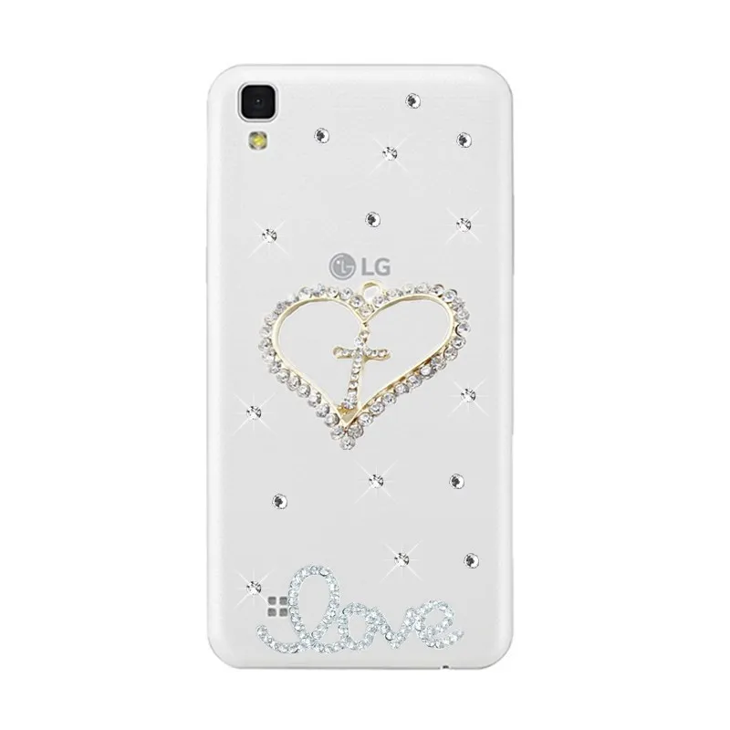 

For LG X Power Case K220ds X Power 2 M320 cases New Love Pattern Rhinestone clear Cover Funda Capa For LG X Power 3 Phone case