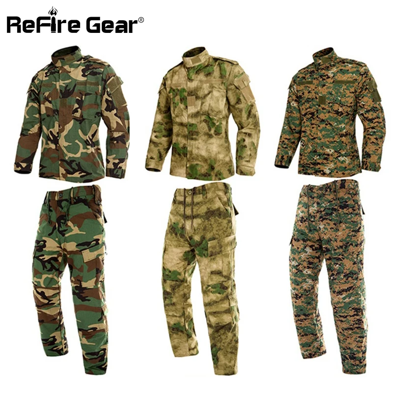 Refire gear RU US армейский Камуфляжный комплект одежды для мужчин Тактический Мультикам боевой костюм Пейнтбол страйкбол камуфляж военная форма Одежда