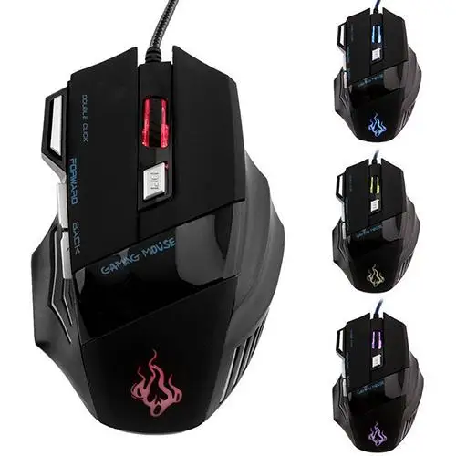 

Cheap 3200DPI Adjustable Wired LED USB 7 Button Optical Ergonomic Gaming Mouse Mice