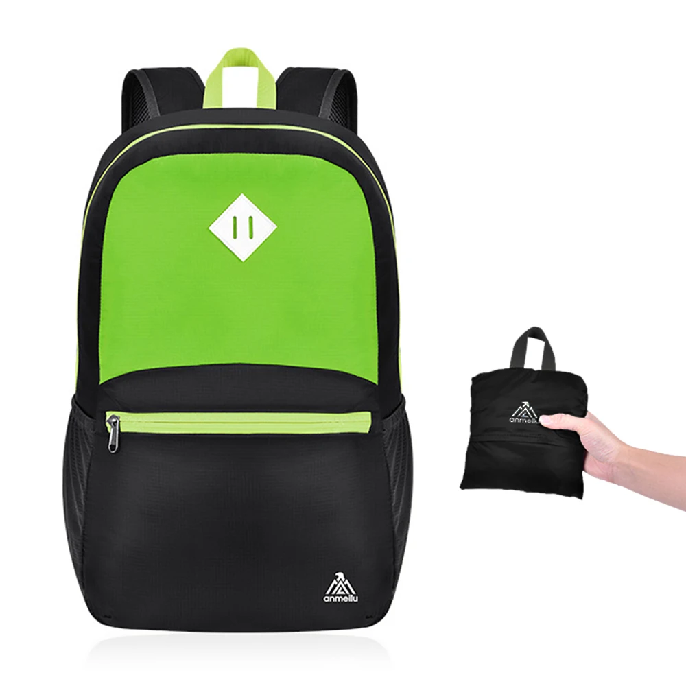 15л Водонепроницаемый складной рюкзак супер легкий открытый спортивный рюкзак Кемпинг Туризм Альпинизм рюкзак дорожная складная сумка - Цвет: Зеленый цвет