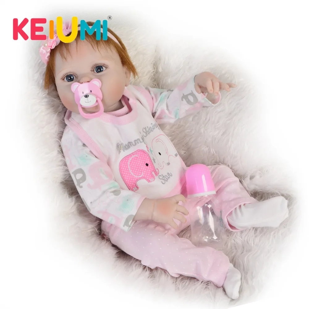 Реалистичные куклы Reborn KEIUMI 23 дюйма полностью силиконовые виниловые для