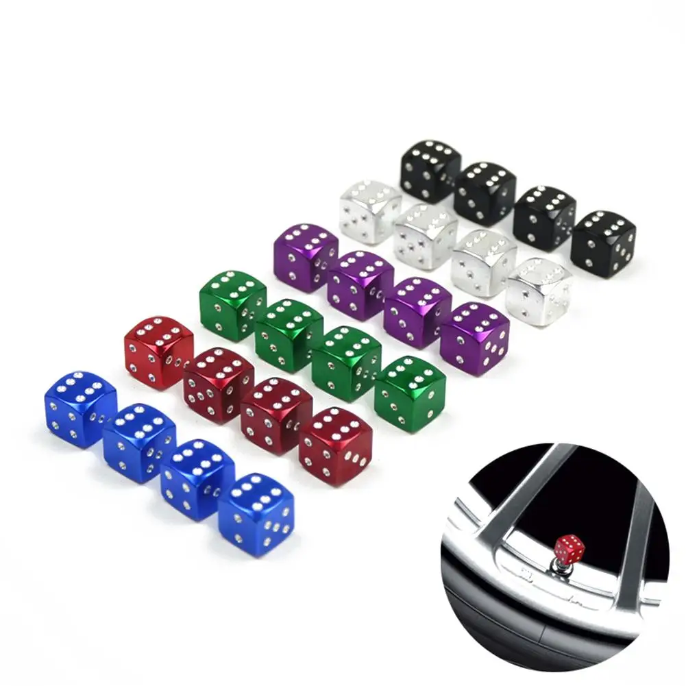 

Colorful Car Tires Aluminum Alloy Colored Valve Caps - Aluminum Dice Valve Stem Car Motorcycle Tire Caps Bicycle Dust Caps