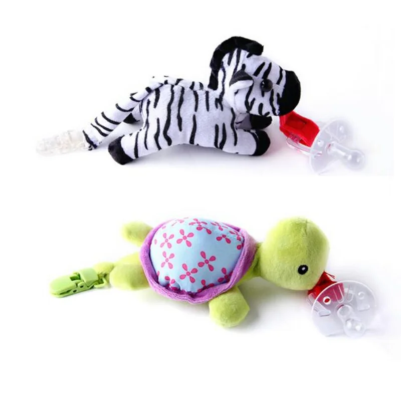 Beli Bayi Dot Pemegang MAM Dot Klip dengan Hewan Plush Mainan Makanan Grade Silikon Penenang BEBE Baru Lahir Teether Makan Alat