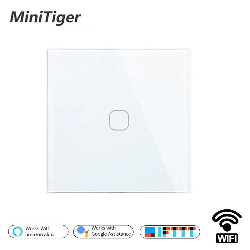 Minitiger EU Smart Home Wifi Wall Light Touch Switch 1 2 Gang WiFi/433 RF/APP Remote Glass Panel | Обустройство дома