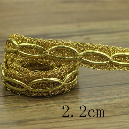 5 ярдов Золотой код Мода DIY Золотое кружево вязание узор изысканный ручной работы DIY аксессуары - Цвет: Gold lace 5 yard