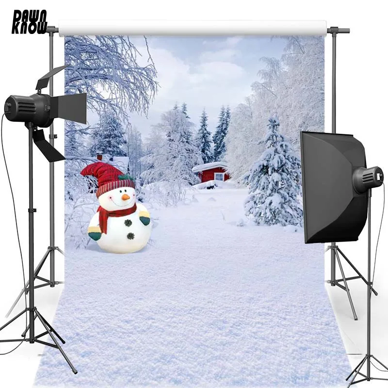 DAWNKNOW New Year Christmas Vinyl Photography Background For Children Snowman Polyester Backdrop Photo Shoot 6406 | Электроника