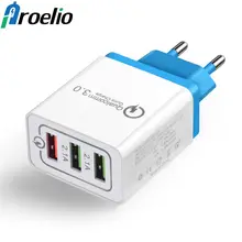 

Proelio USB Charger Quick Charge 3.0 Mobile Phone Charger 3 Port USB Fast Charging for Samsung S9 Xiaomi Huawei Tablet Chargers