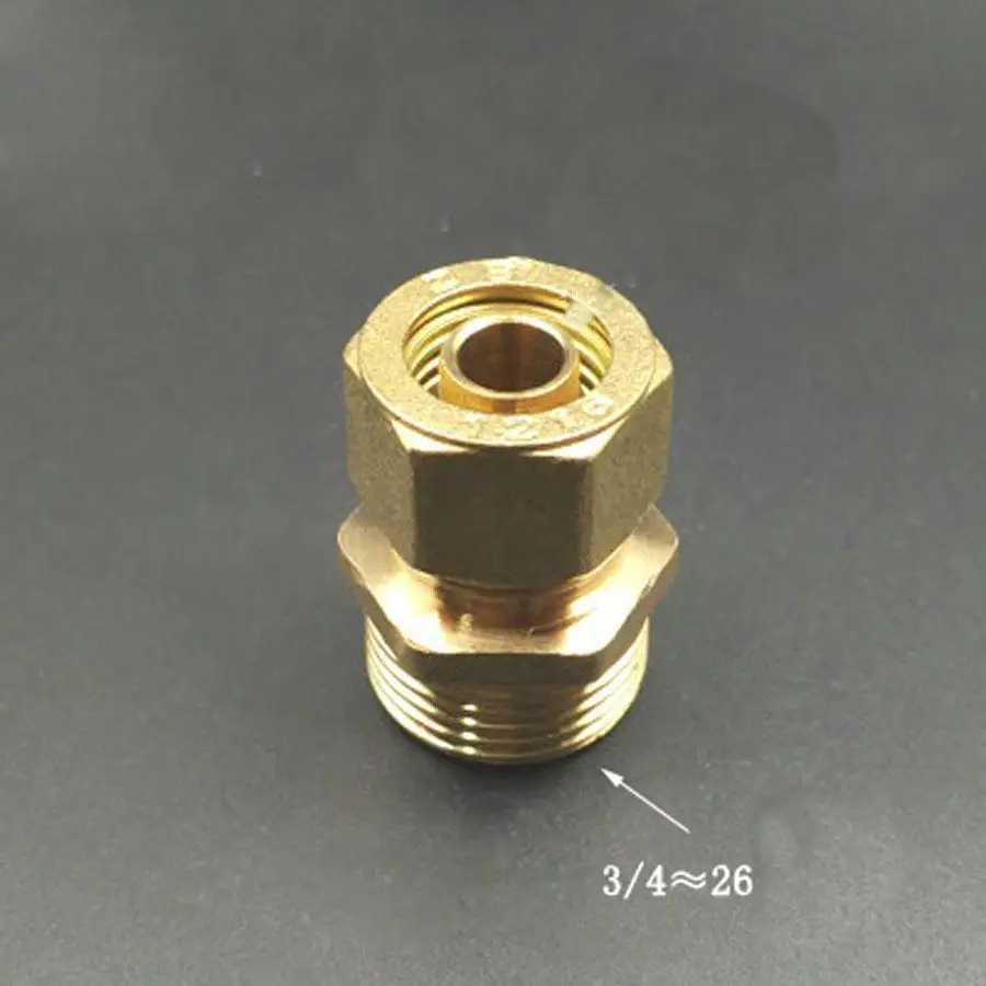 DN20 3/4 &quotBSP Мужской подходит 12/16 мм ID/OD PEX-AL-PEX Труба латунный фитинг для трубы
