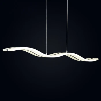 

Modern Chrome Feature Pendant Light 38W LED Wave Acrylic Hanging Lamp Living Room Bedroom Dining Room Lighting Lights PL545