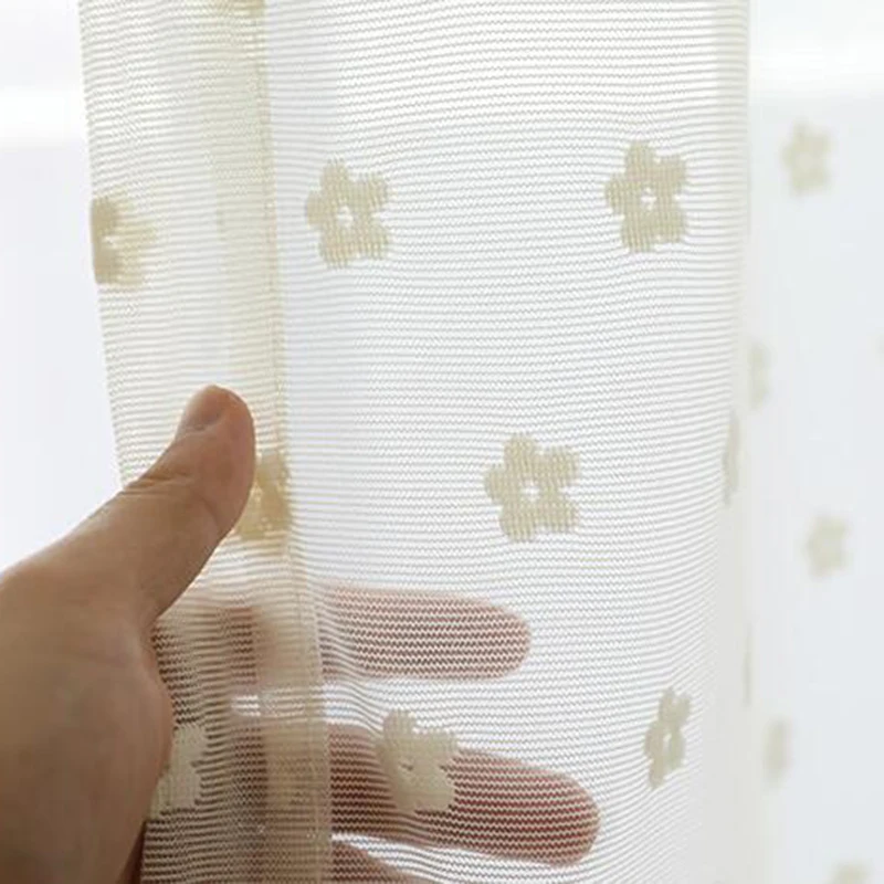 Сетчатые шторы Cortinas Dormitorio кружевные газовые с цветами для гостиной вязаные
