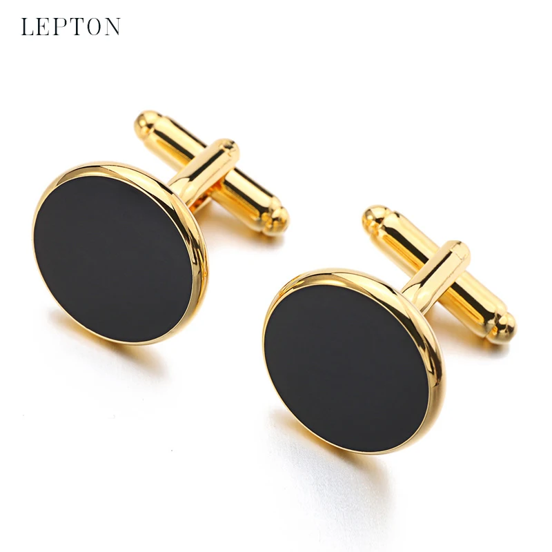 Buy High Quality Black Enamel Round Cufflinks Studs