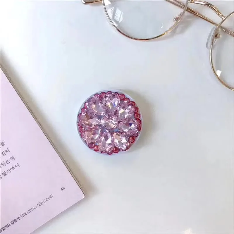 Glitter Diamond Phone Holder For iPhone/Samsung/Huawei Universal Expanding Finger Ring Grip Stand Support For Women Accessories