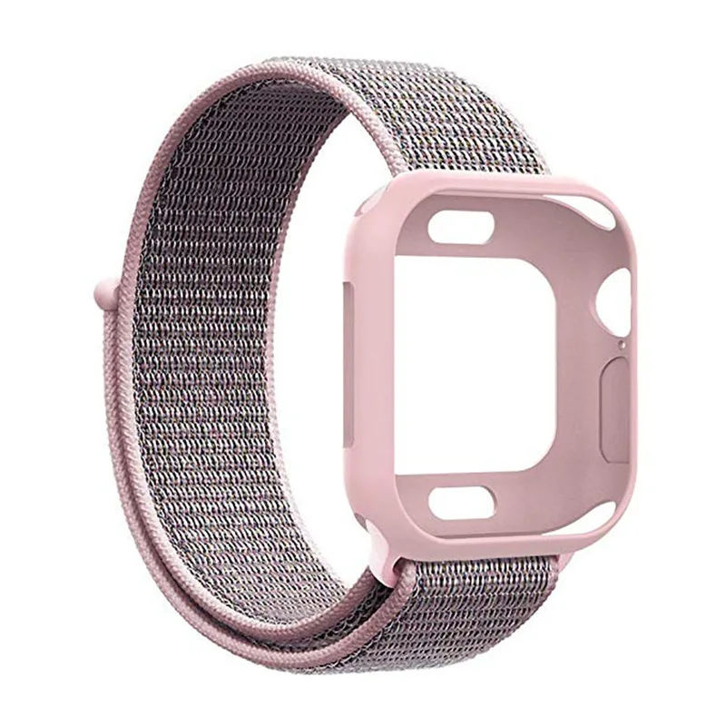 Нейлоновый спортивный ремешок для Apple Watch 4/5 ремешок 40 мм 44 мм с защитным чехлом браслет для iWatch Apple Watch 42 мм 38 мм - Цвет ремешка: Midnight Blue