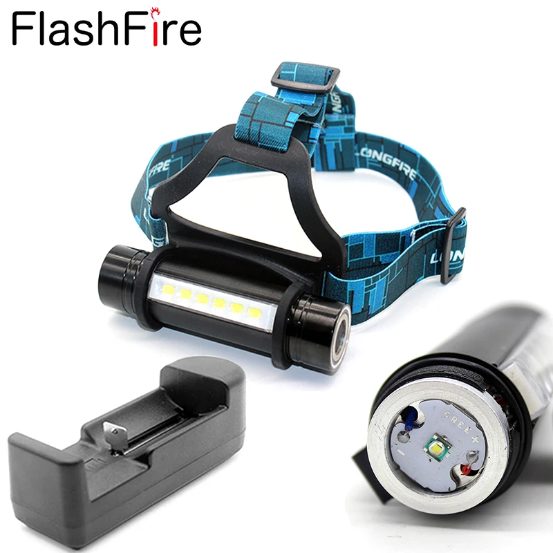 

CREE headlamp 6 LED + CREE Q5 1600Lm portable Mini camping head band lamp led flashlight head lamp light + Charger for 18650