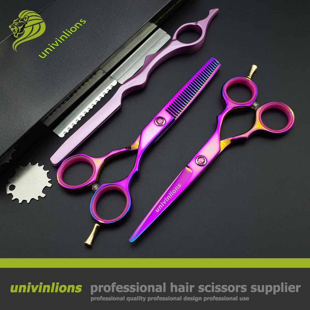 Buy 5.5" pink titanium scissors cheap hairdressing