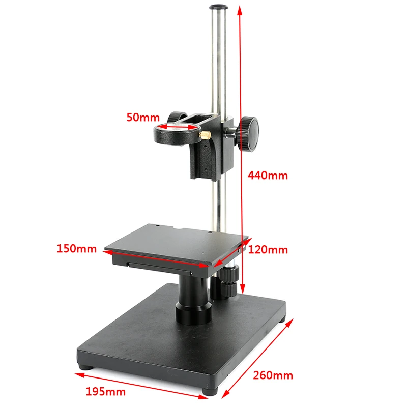  Lab Industry C Mount Video Microscope Camera X Y Stage Adjustable Boom Large Stereo Arm Table Stand
