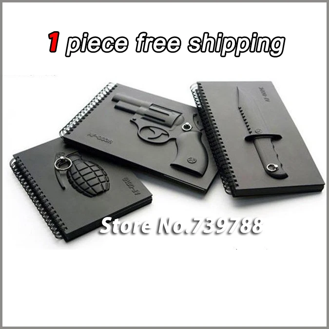 

1 piece free shipping Grenade knife Gun Notebook Notebook Jotter Korean design Creative Trends Daily Notepad Fashion Gift 48
