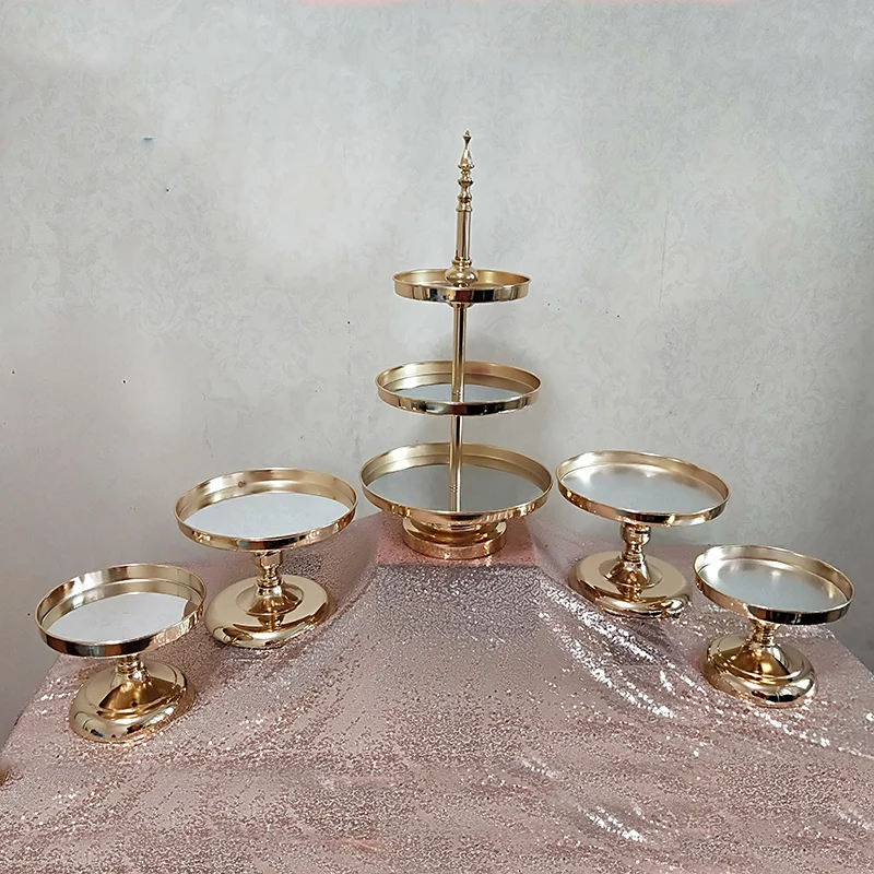 

1 sets gold 5pcs cake stand tray shipping cost