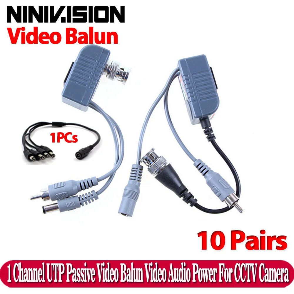Горячая UTP CCTV BNC Видео балун Мощность Пассивный Rj45 POE мощность видео аудио 3 в 1