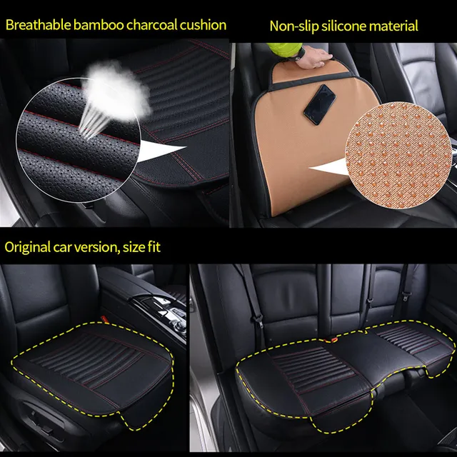 SEAMETAL PU Leather Car Seat Cover Universal Vehicle Seat Cushion Anti Slip Chair Protector Mat Waterproof Sweatproof Surface 5