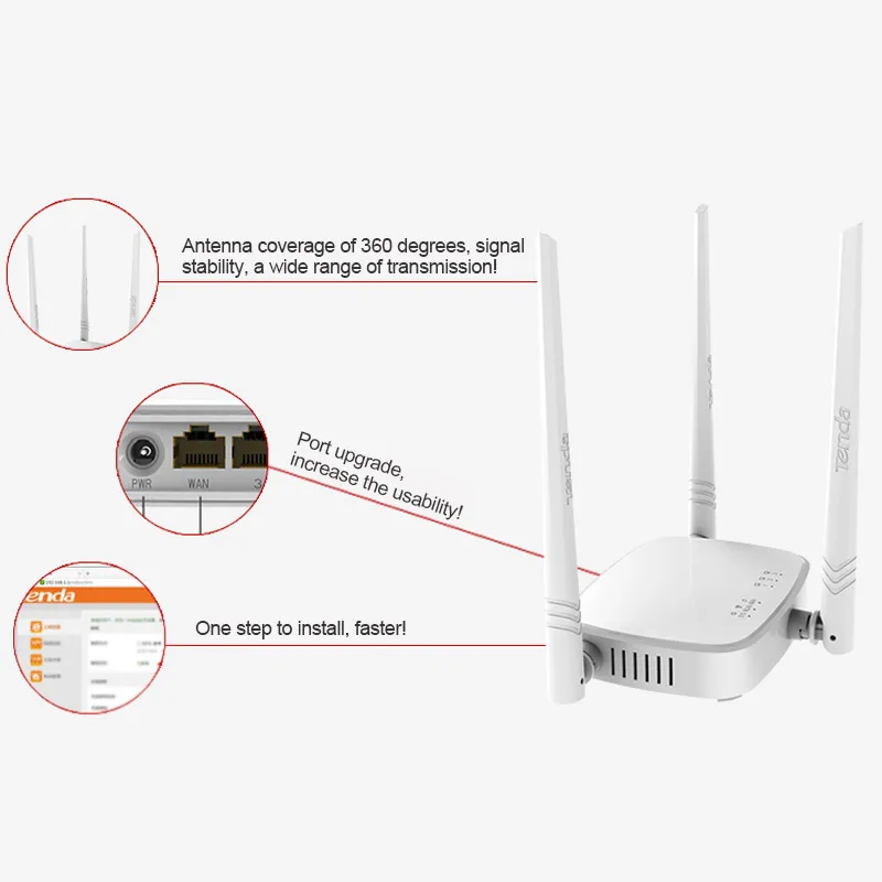 Tenda 300 Мбит/с N318 Беспроводной Wi Fi роутер ретранслятор Поддержка