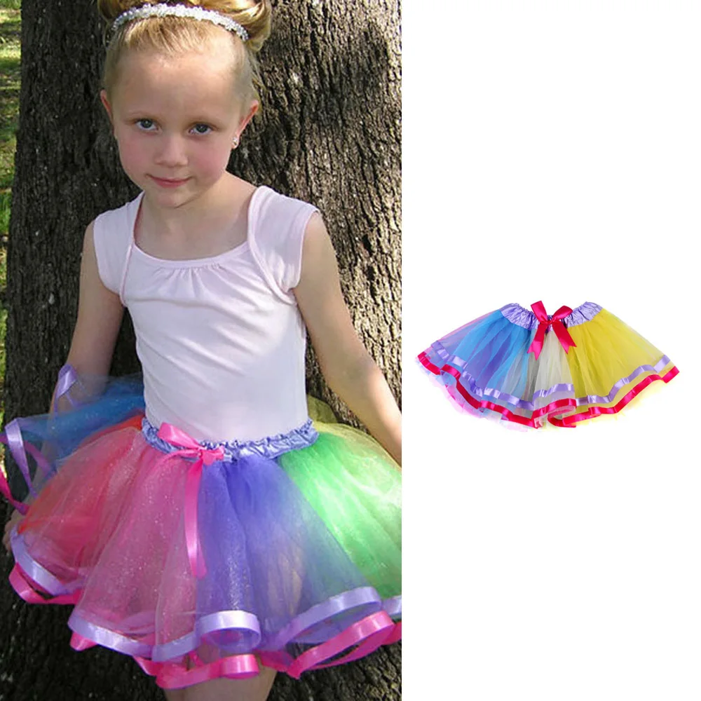 newest baby girl skirt kids rainbow tutu skirts hot selling pettiskirt