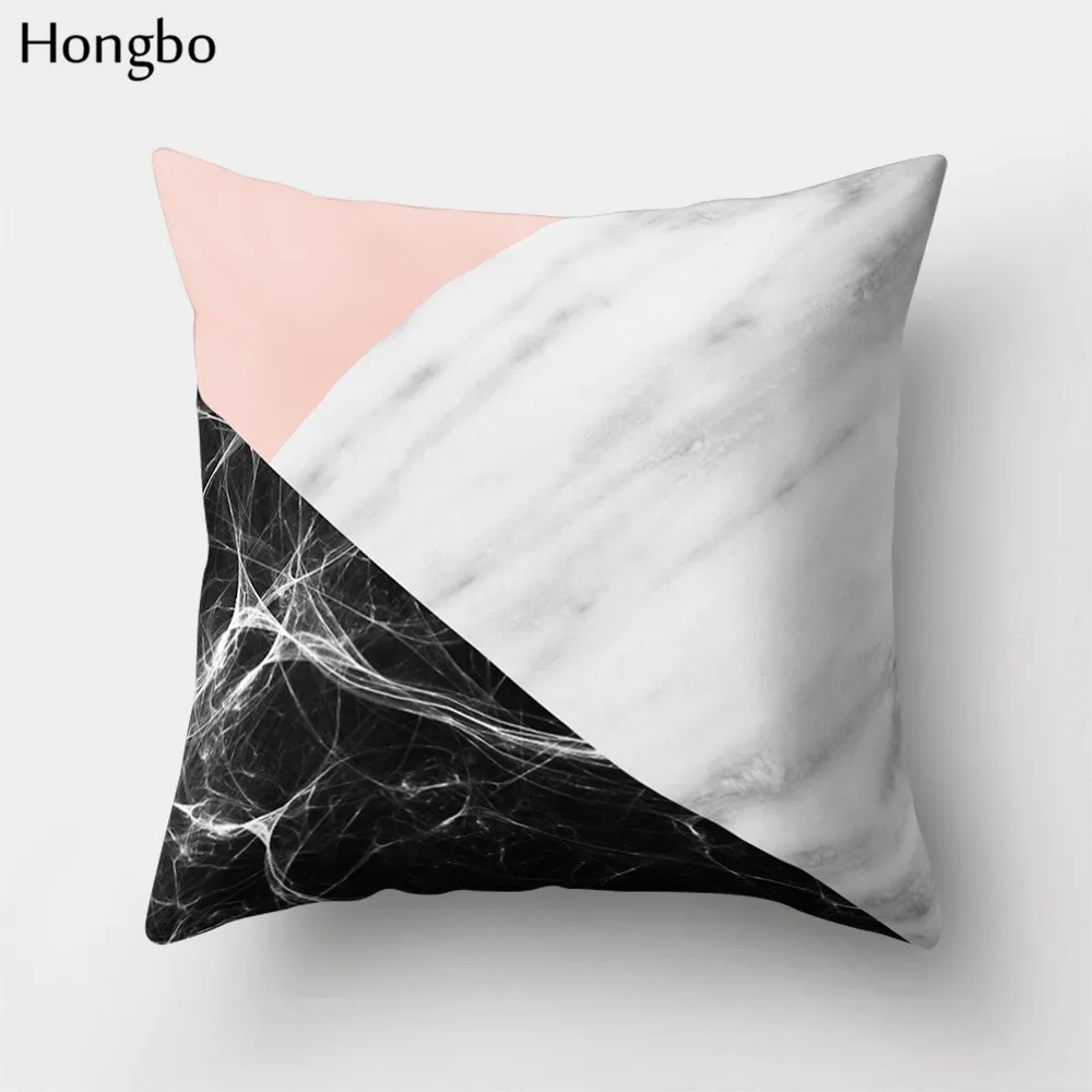 Hongbo 1 шт., разноцветный чехол для подушки с мраморным принтом, чехол для подушки, наволочка для кровати, квадратный чехол для автомобиля, дивана, Декор для дома