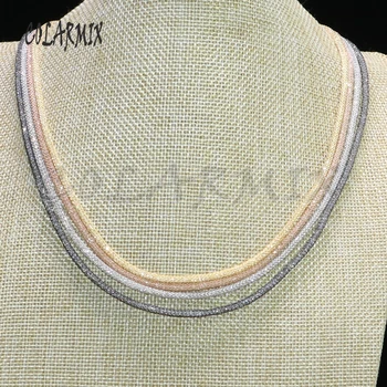 

Hot ! 5 pieces 18"chain necklace jewelry finding 18"mix color cz into the chain bling bling fashion chain 5123