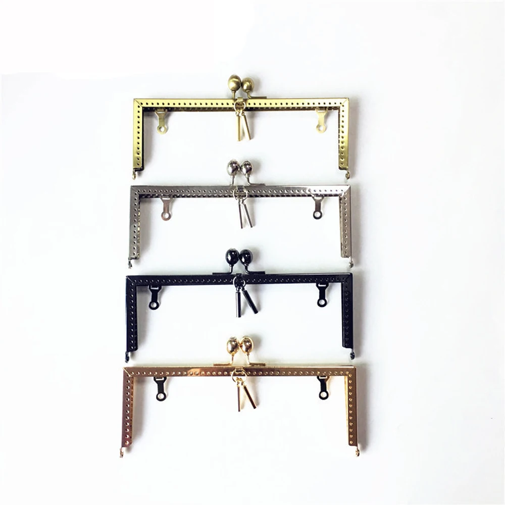 

20x7.5cm bright shinny surface diamond kiss buckle women DIY bag metal clasp purse frame with decoration straight edge 10pcs/lot