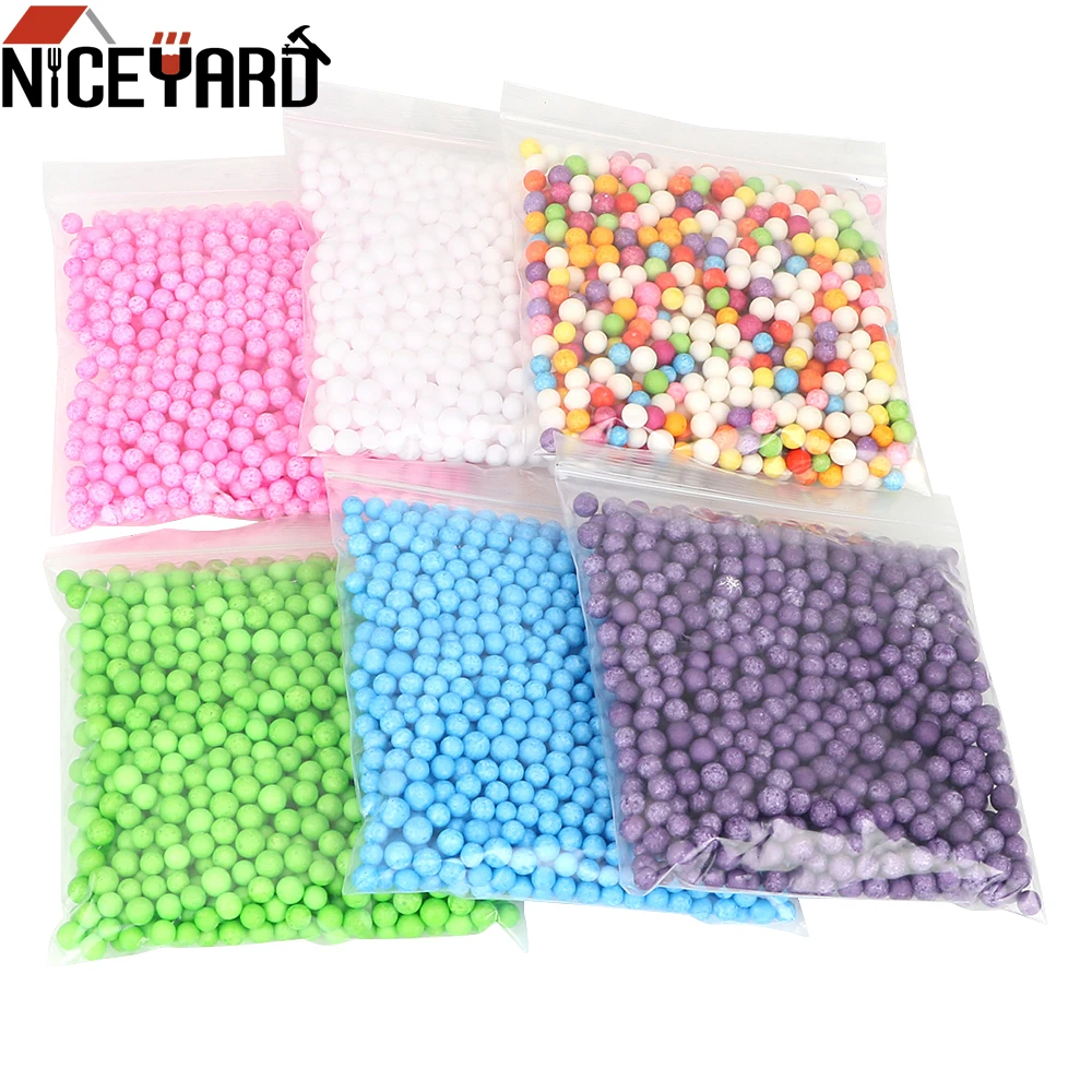 

NICEYARD 7-9mm 2000pcs Plastic Round Foam Polystyrene Styrofoam Colors Decorate Mini Beads Ball Pillow/Sofa Filler