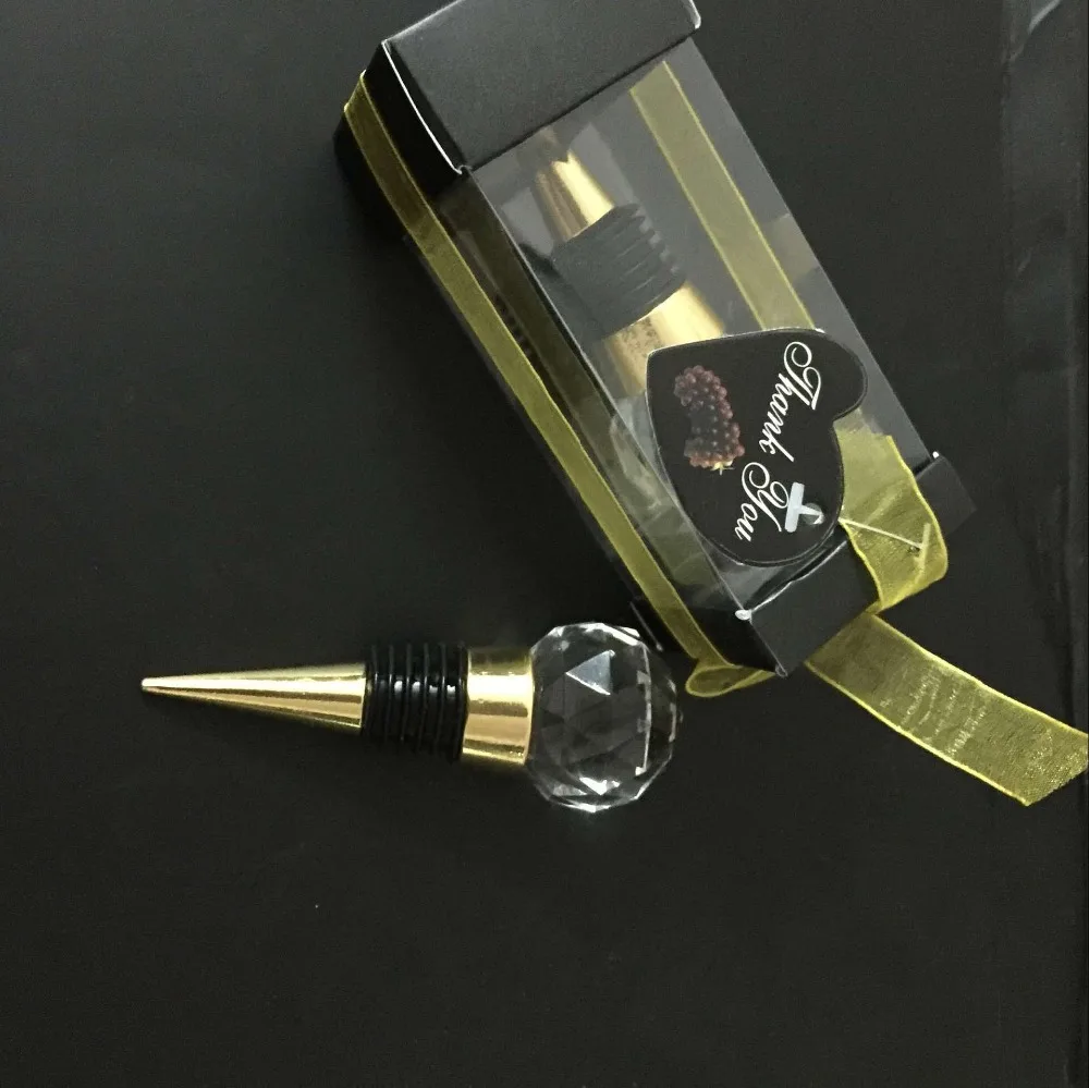 100PCS Wholesale Creative Gifts Crystal Ball Zinc Alloy Red Wine Plug