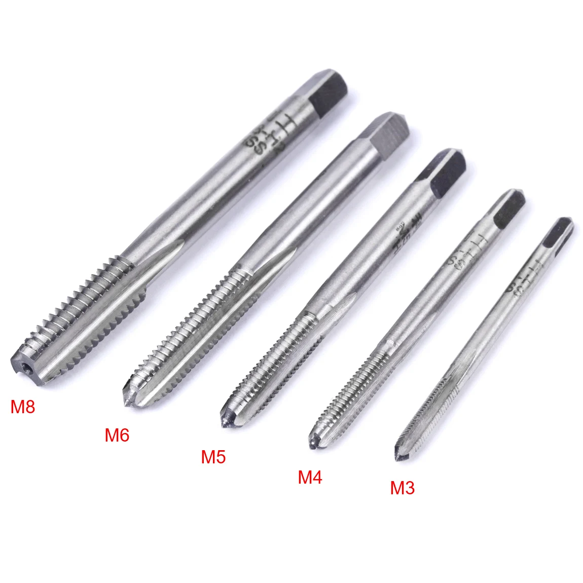 M5 5mm HSS 4-Flute Machine Screw Thread Metric Connector Hand Tap Silver Tone