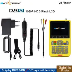 SATXTREM V8 Satellite Finder DVB-S2 цифровой ресивер FTA Full HD 1080 P MPEG-4 Высокое разрешение 3,5 дюйма ЖК-дисплей Дисплей СБ finder сигнала