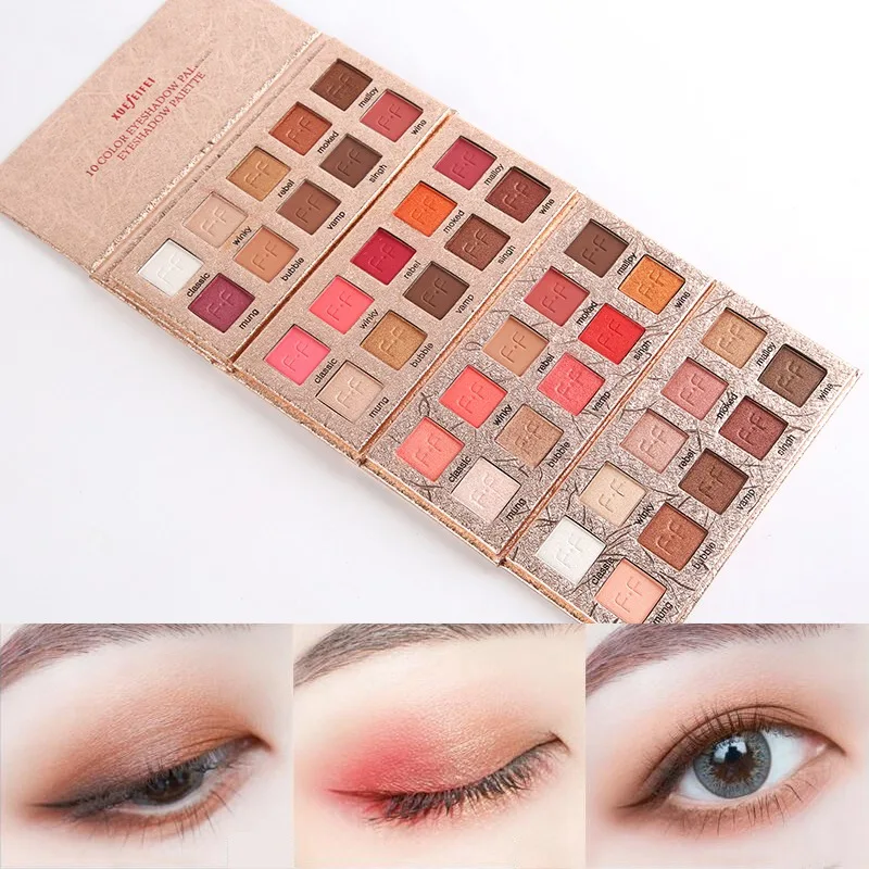 

Hot Earth Color Eye Shadow Powder Waterproof Smudge-Proof Glitter Matte Eye Shadow Palette Easy To Wear 10 Colors