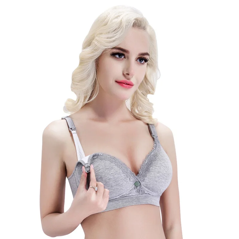 Front open Nursing Maternity Bra Big Size Cup Maternity nursing bra Women Underwear Cotton Wire